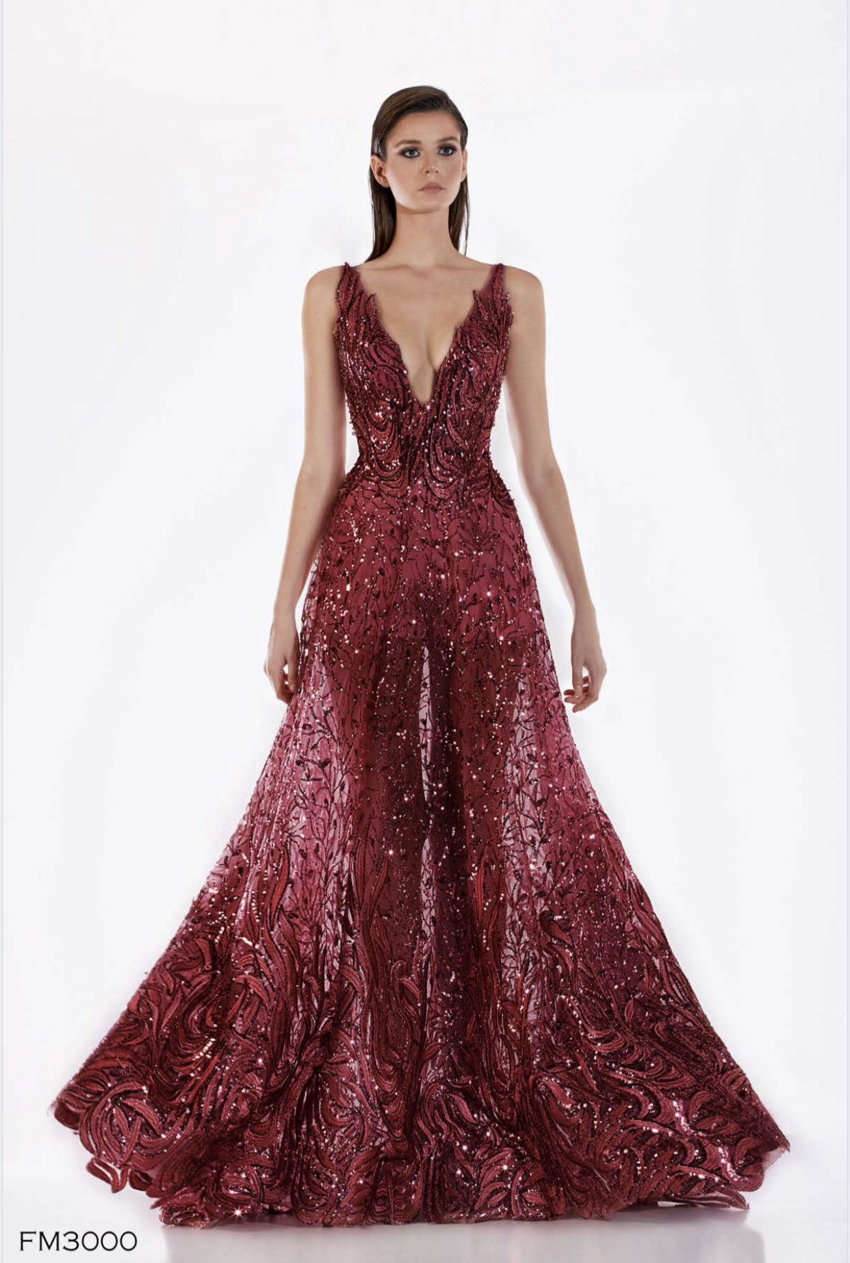 V-Cut Burgundy Payette 40 – Your Dress Lebanon